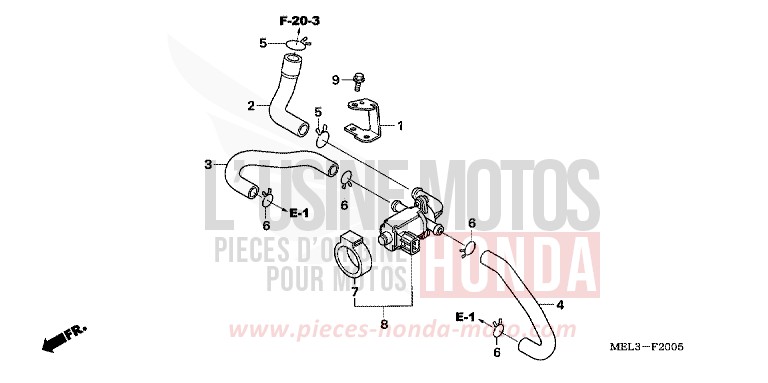 AIR INJECTION CONTROLVALVE (CBR1000RR6/7) von CBR1000RR "Fireblade" PEARL FADELESS WHITE (NH341KA) von 2007